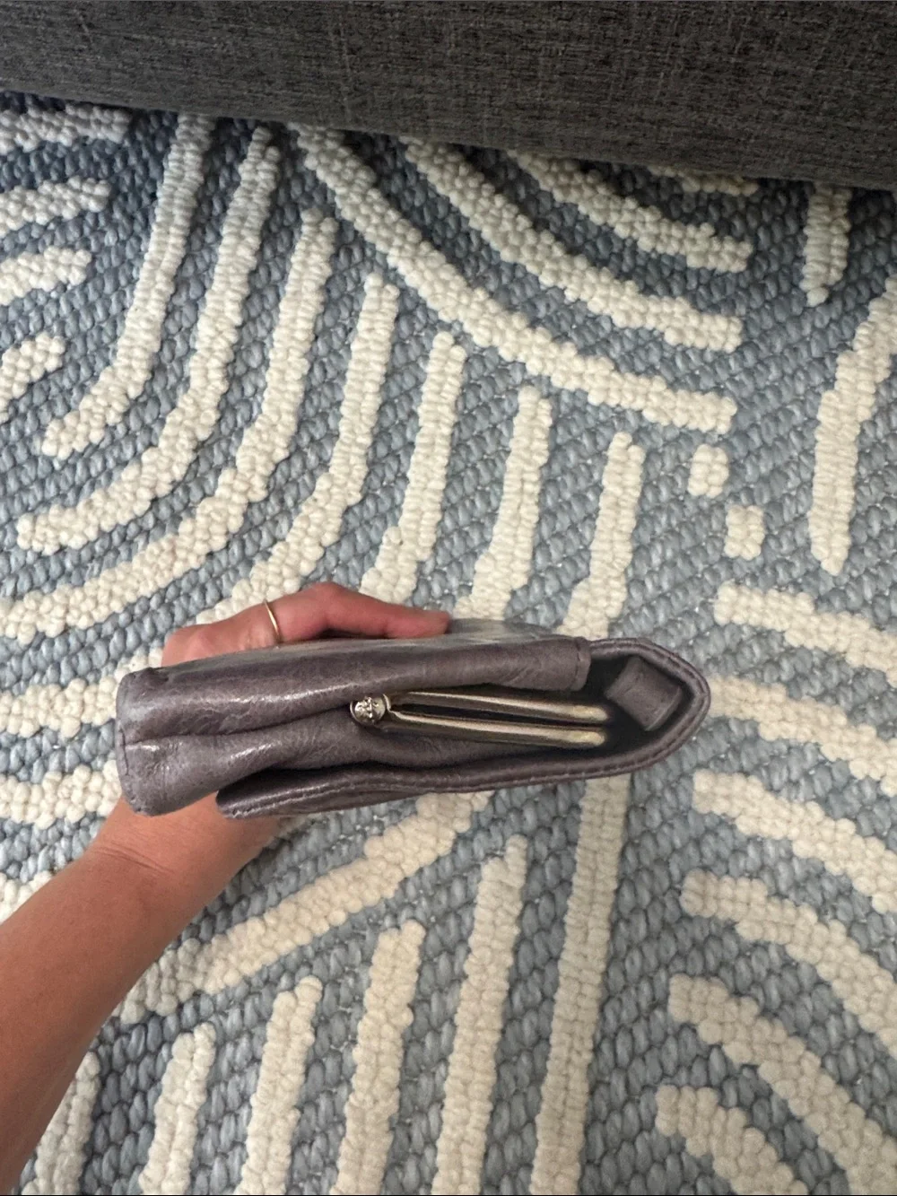 Hobo International Pleated Leather Frame Clutch Wristlet